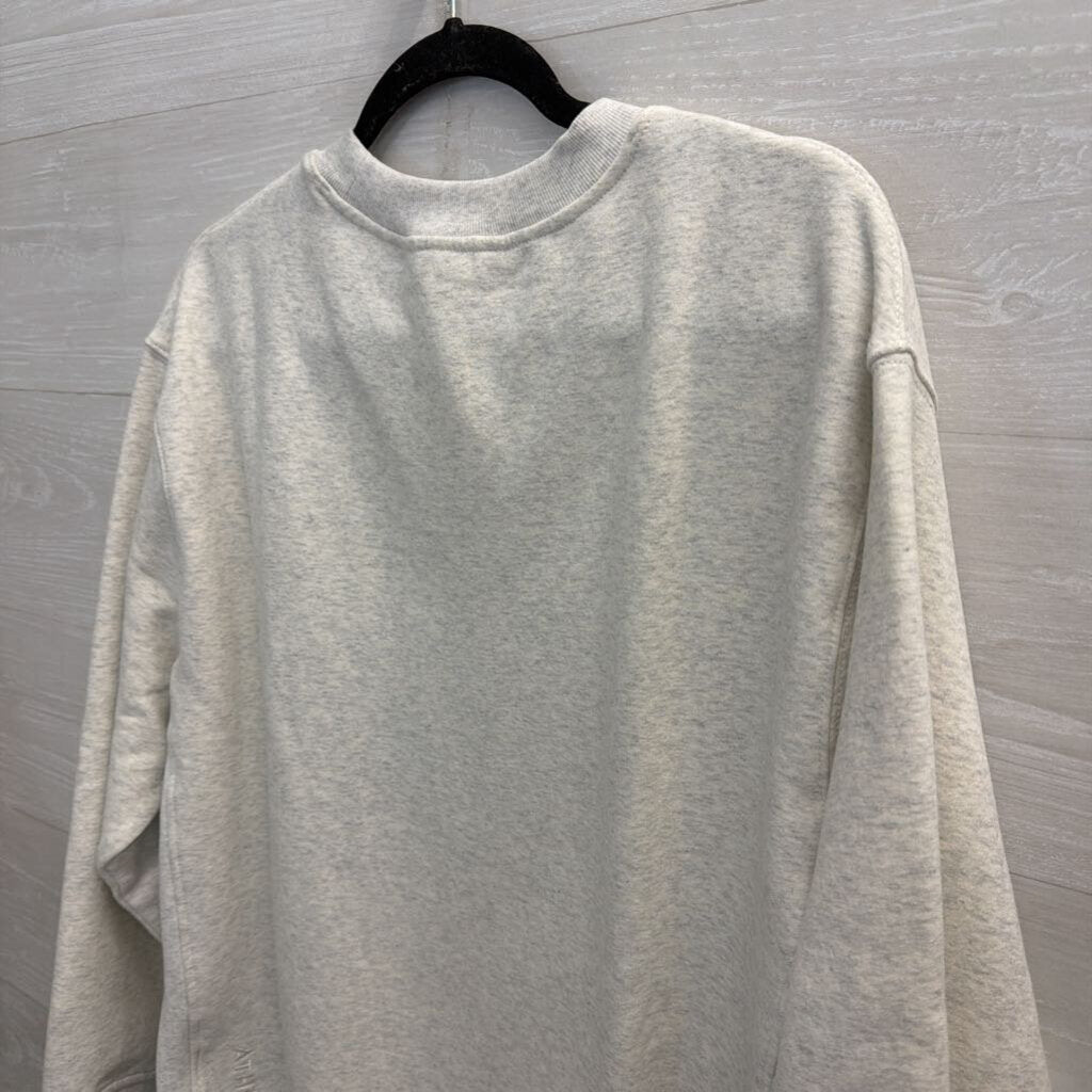 Athleta Grey Forever Fleece Crewneck Sweatshirt Small