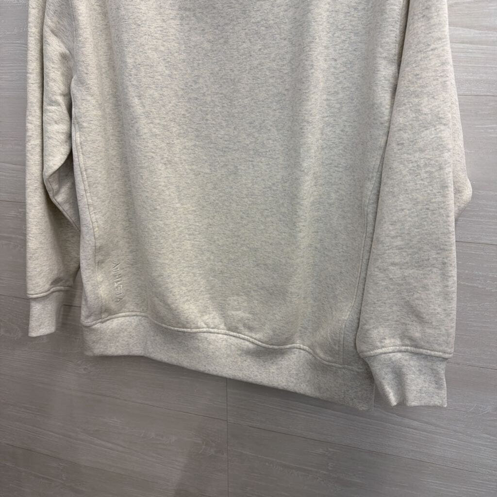 Athleta Grey Forever Fleece Crewneck Sweatshirt Small