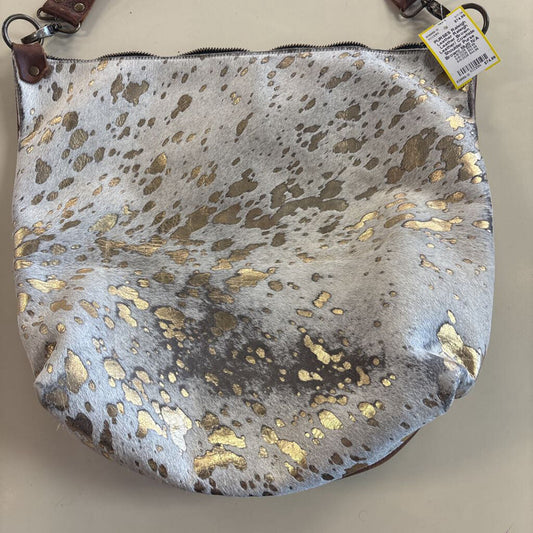 Raleigh Leather Brown Leather/ Cowhide Shoulder Purse