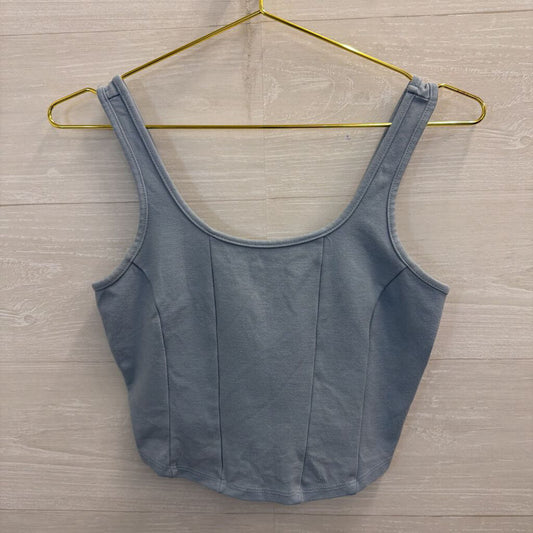 Altar'd State Blue Cropped Coset Tank Top Medium