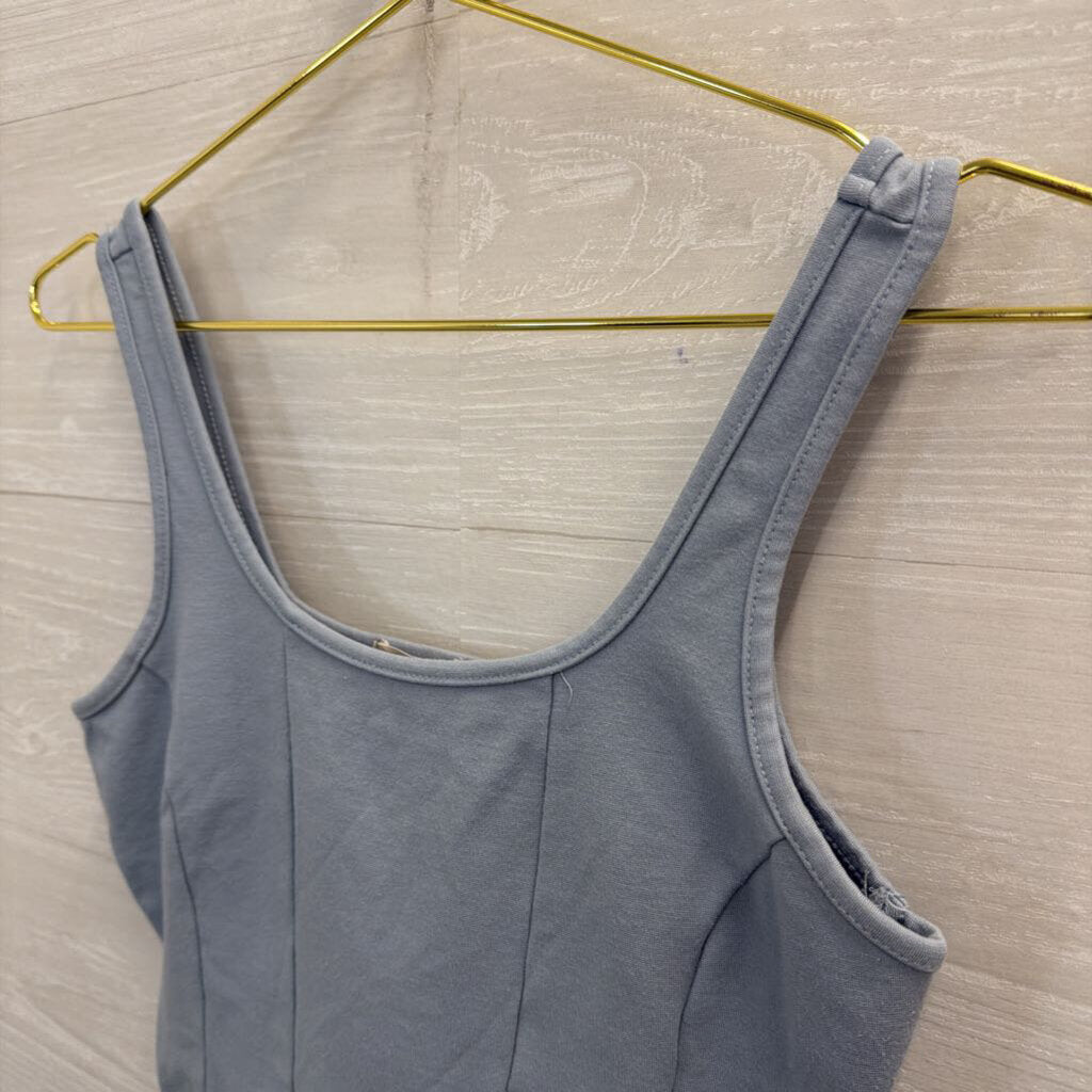 Altar'd State Blue Cropped Coset Tank Top Medium