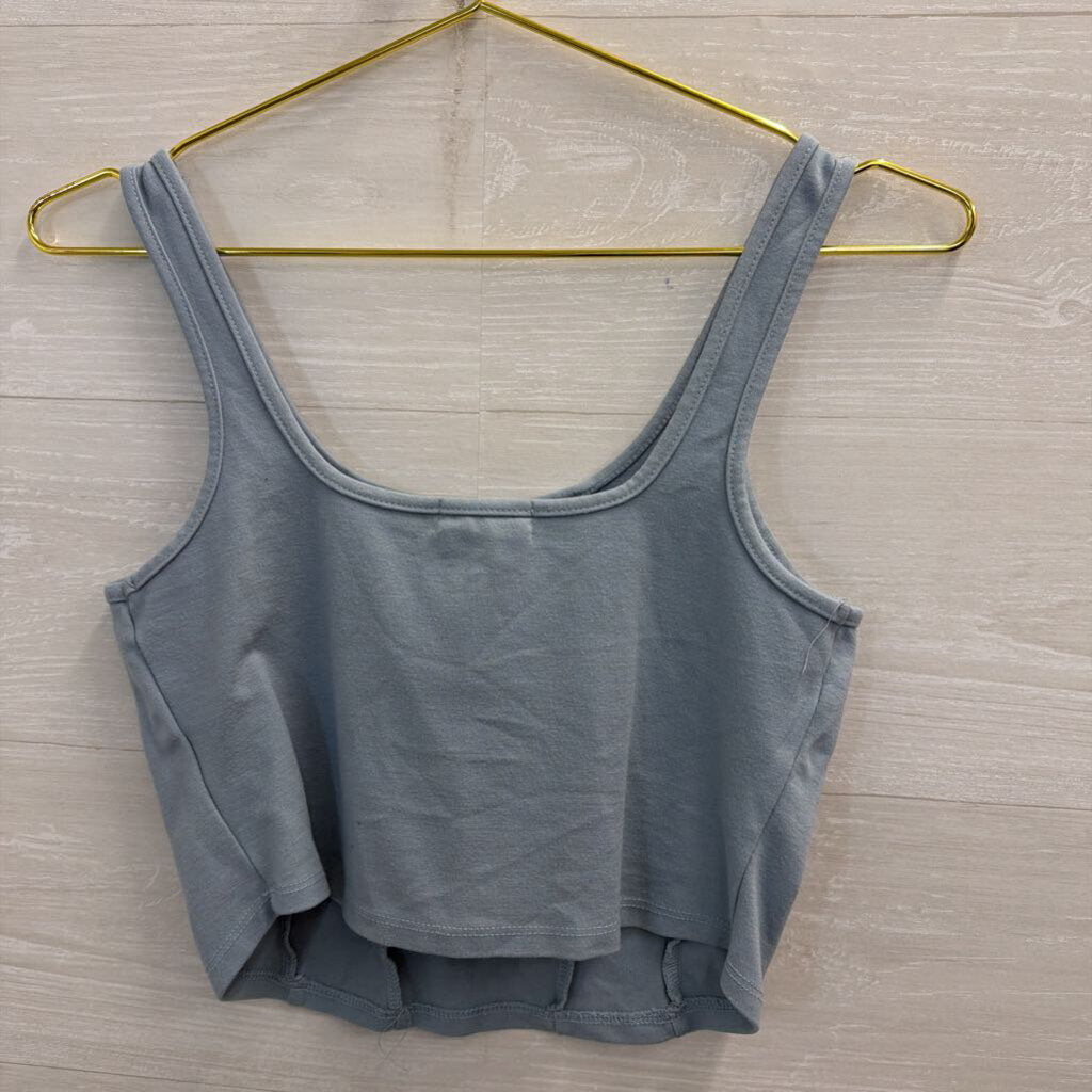 Altar'd State Blue Cropped Coset Tank Top Medium