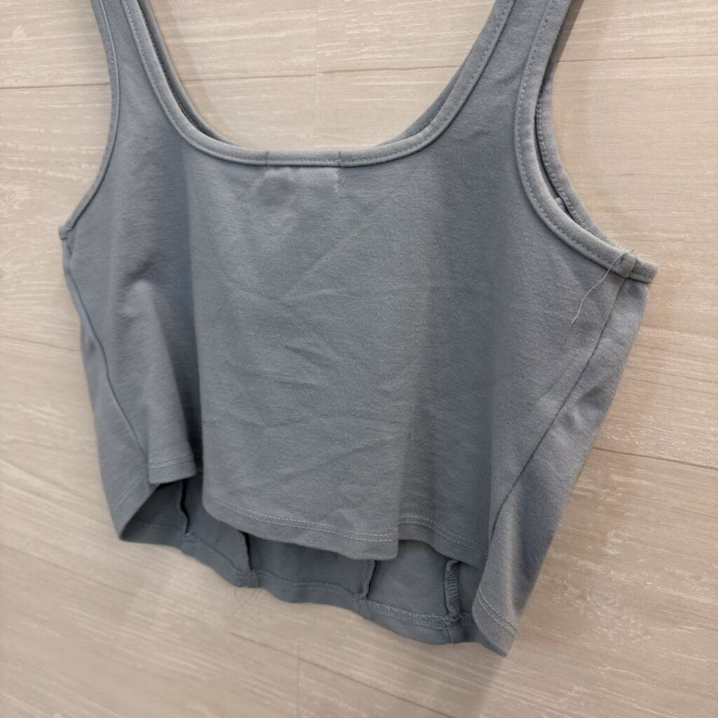 Altar'd State Blue Cropped Coset Tank Top Medium