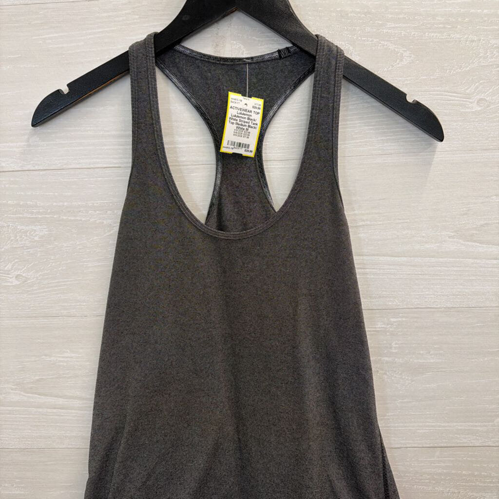 Lululemon Black/ White Striped Tank Top Medium