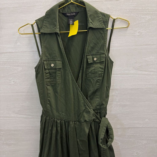 White House Black Market Green Sleeveless Wrap Dress 2