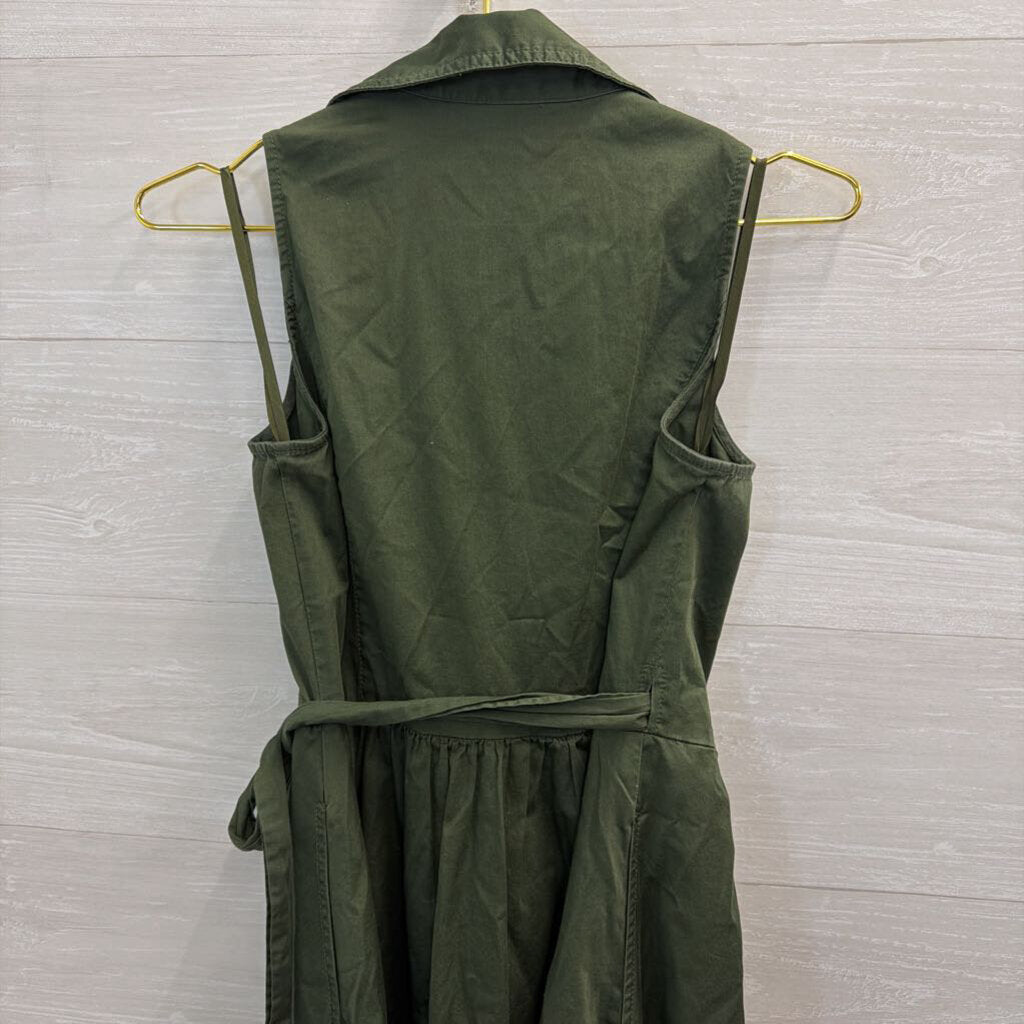 White House Black Market Green Sleeveless Wrap Dress 2