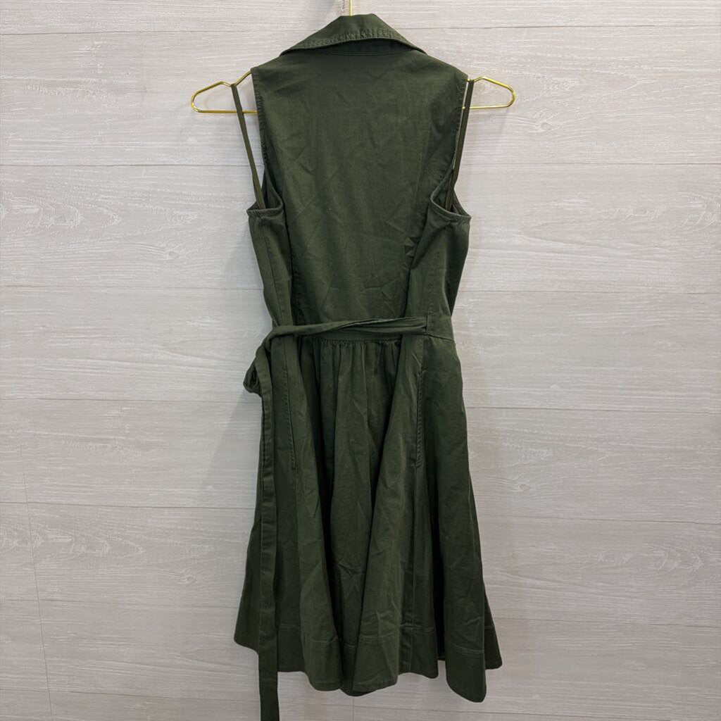 White House Black Market Green Sleeveless Wrap Dress 2