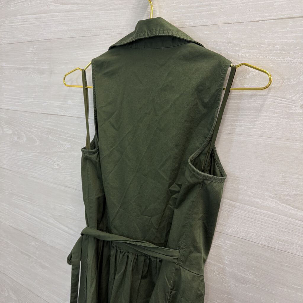 White House Black Market Green Sleeveless Wrap Dress 2