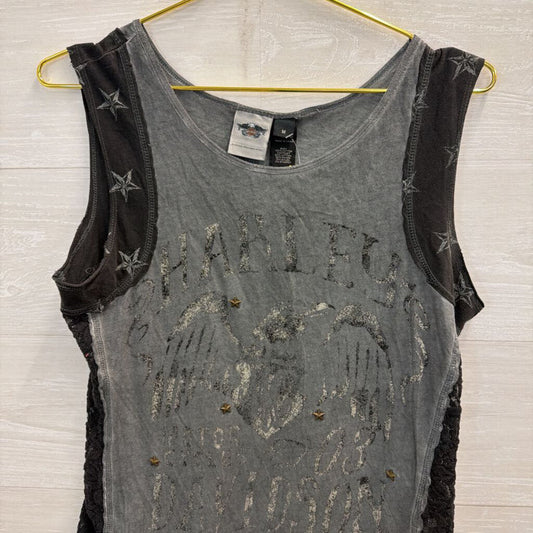 Harley Davidson Grey/ Black Tank Top Medium
