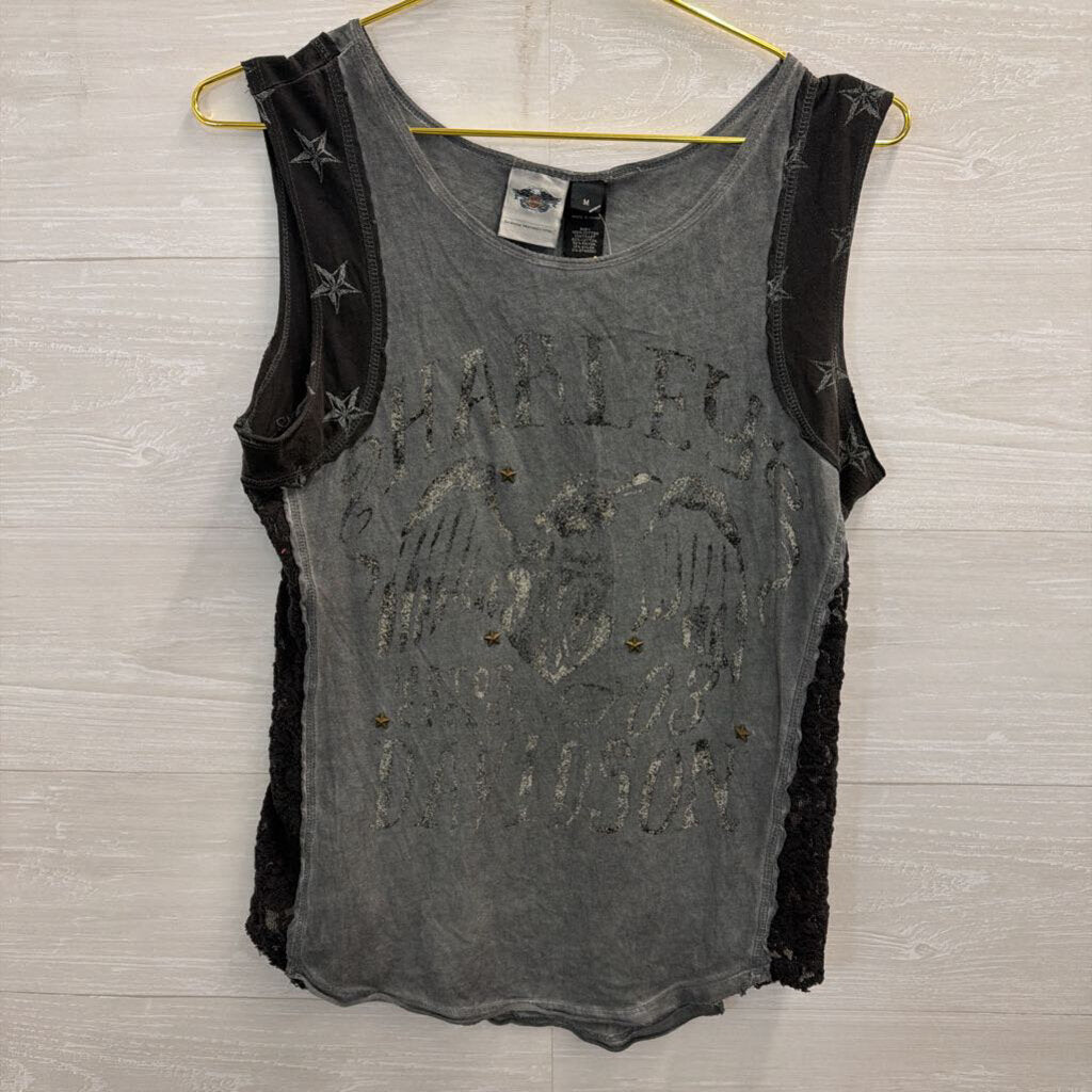 Harley Davidson Grey/ Black Tank Top Medium