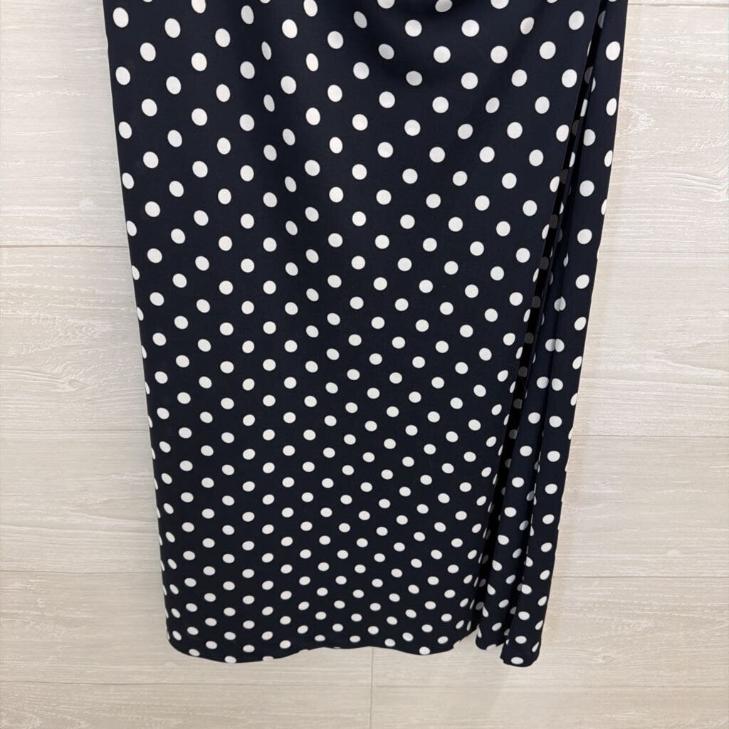 Ralph Lauren Navy/ White Polka Dot Sleeveless Dress Medium