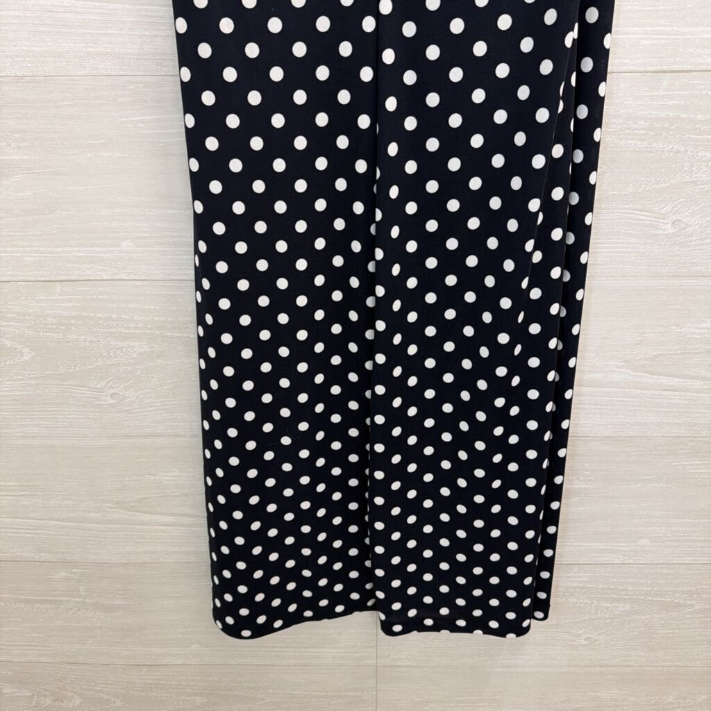 Ralph Lauren Navy/ White Polka Dot Sleeveless Dress Medium