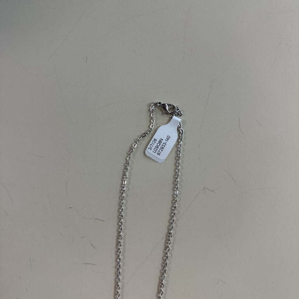 Silver Toned Heart Shaped Key Necklace