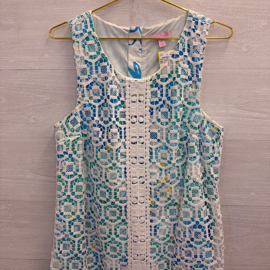 Lilly Pulitzer Blue/ White Rosalie Shift Dress 12