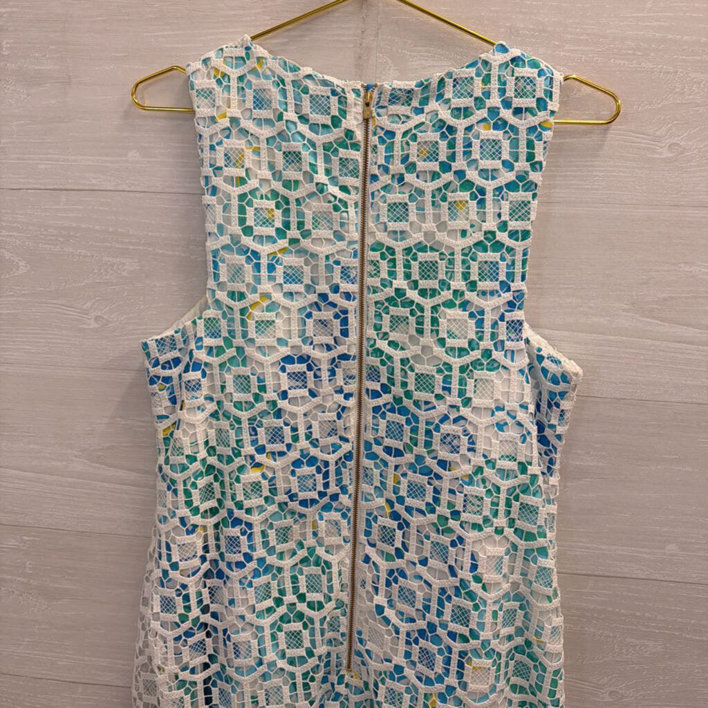 Lilly Pulitzer Blue/ White Rosalie Shift Dress 12
