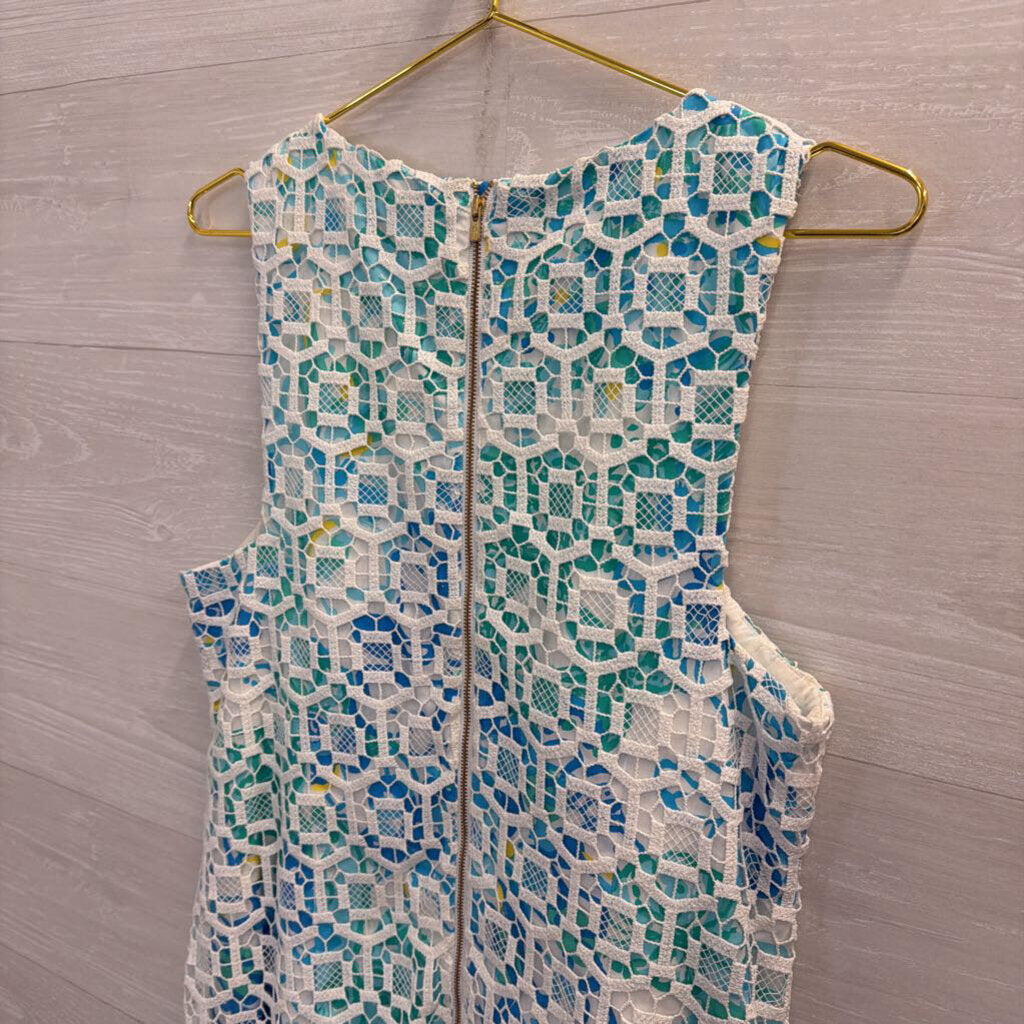Lilly Pulitzer Blue/ White Rosalie Shift Dress 12