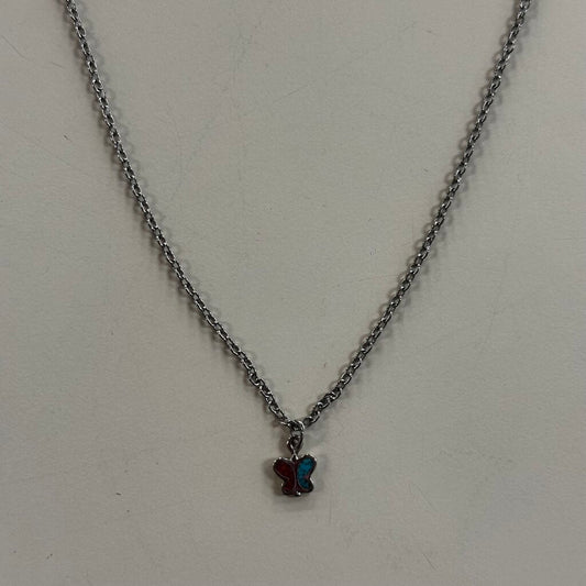 Two Toned Butterfly Necklace