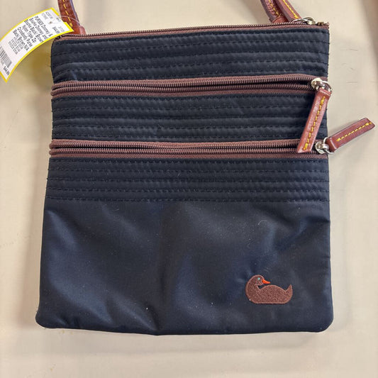 Dooney and Bourke Black/ Brown Nylon Triple Zip Crossbody Purse