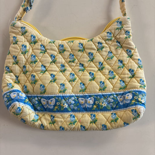 Vera Bradley Yellow/ Blue Quilted Print Small Shoulder Purse