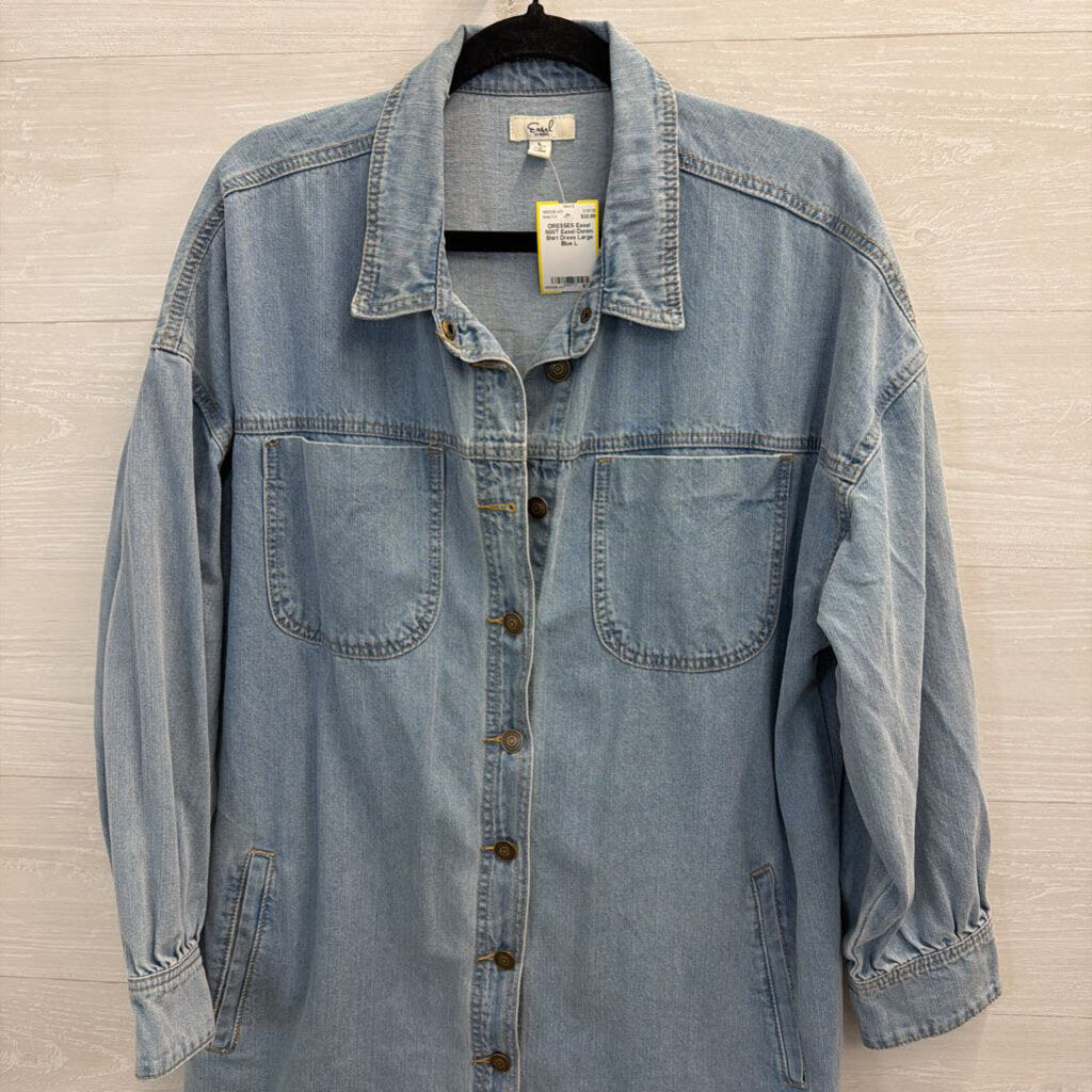 NWT Easel Denim Shirt Dress Large