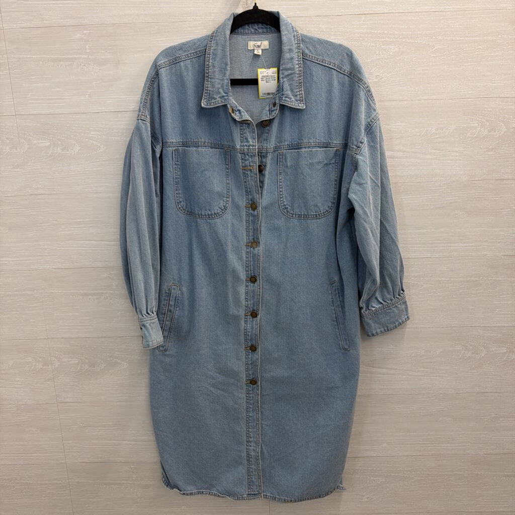 NWT Easel Denim Shirt Dress Large