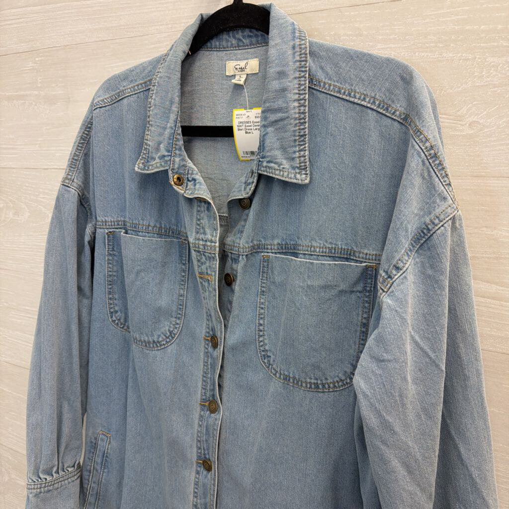 NWT Easel Denim Shirt Dress Large