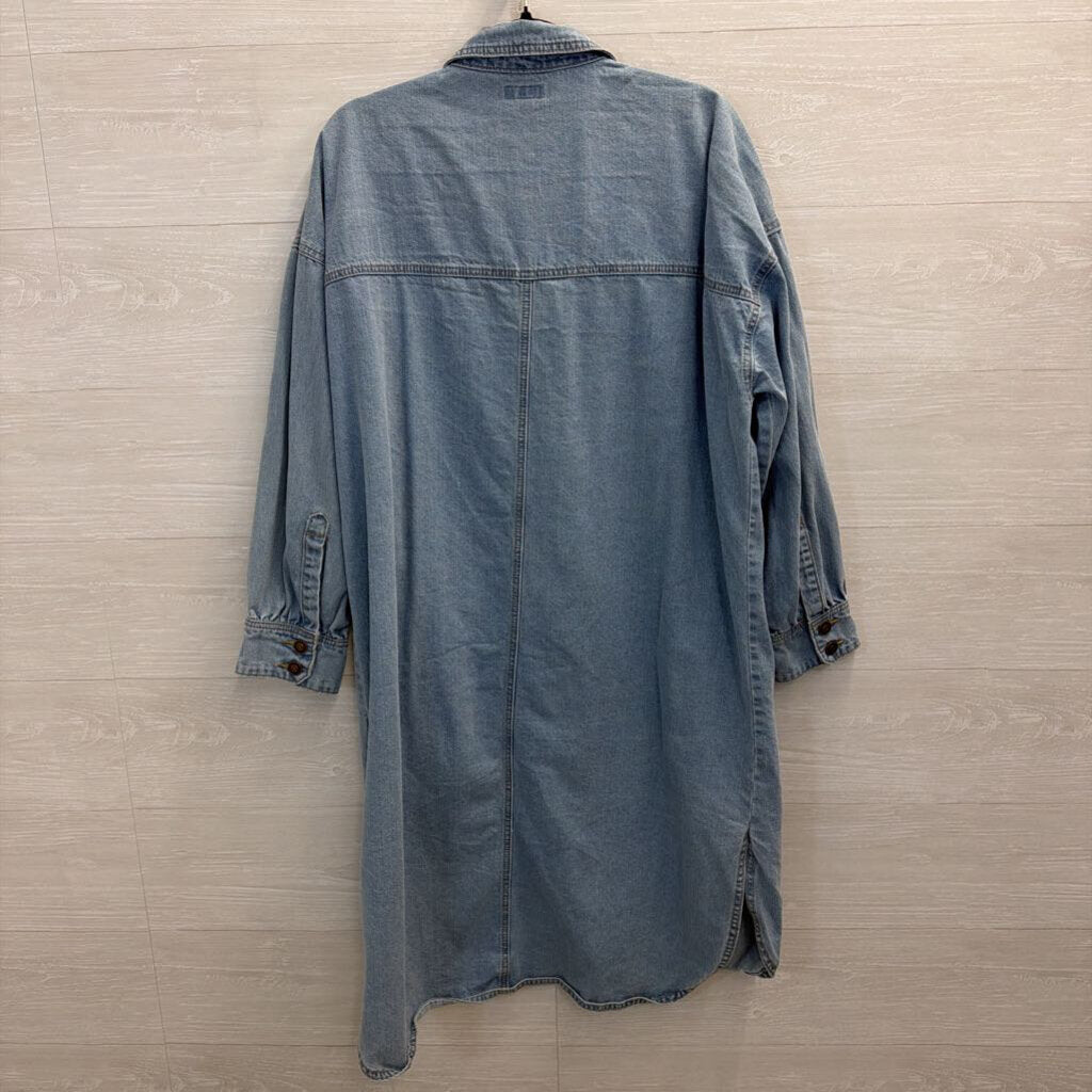 NWT Easel Denim Shirt Dress Large