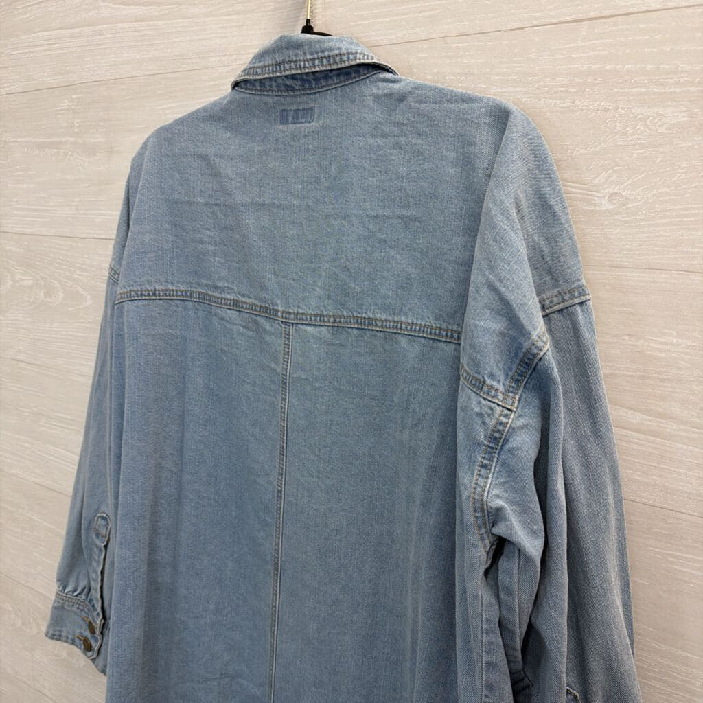 NWT Easel Denim Shirt Dress Large