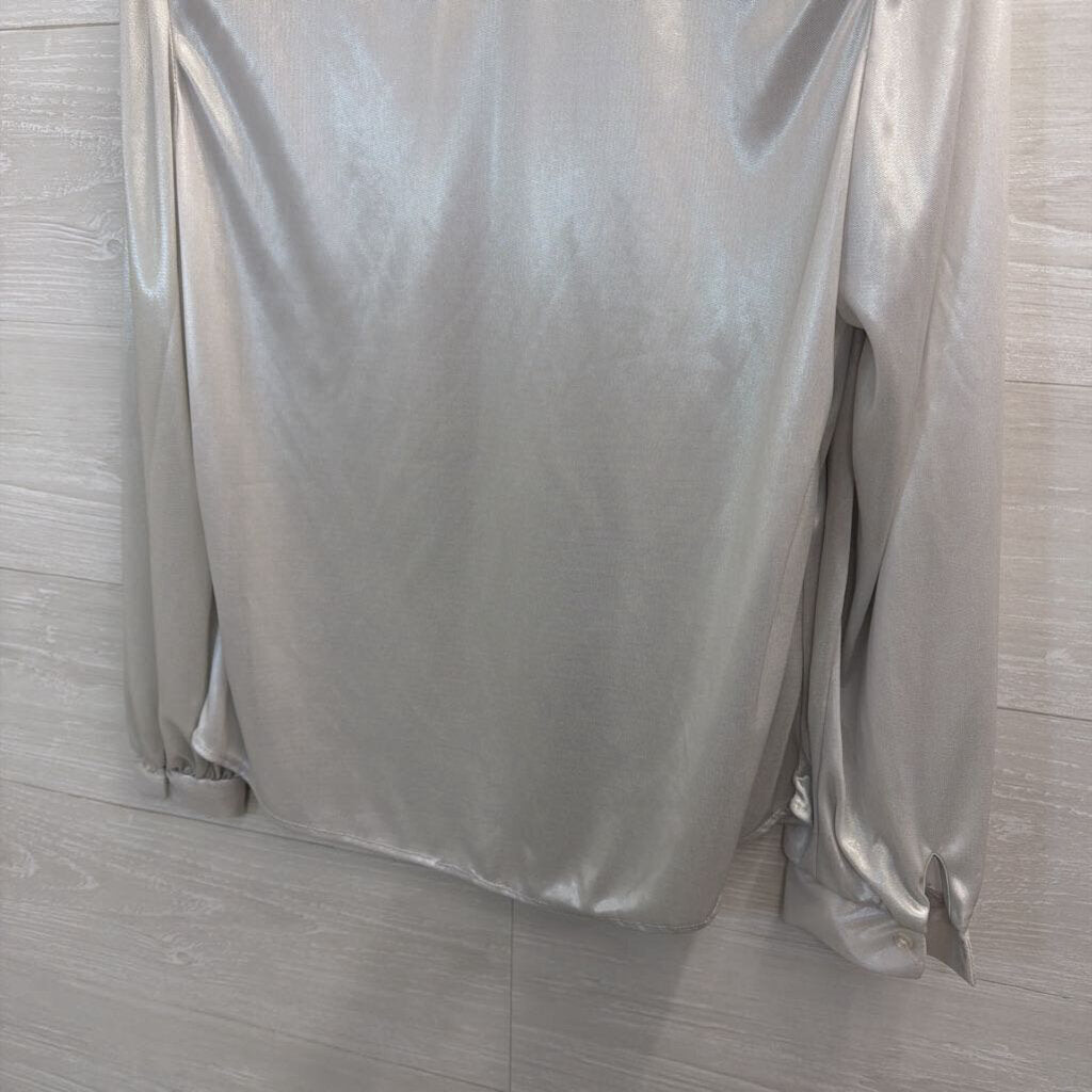 Vintage Lauren Lee Silver Long Sleeve Mock Neck Top 10