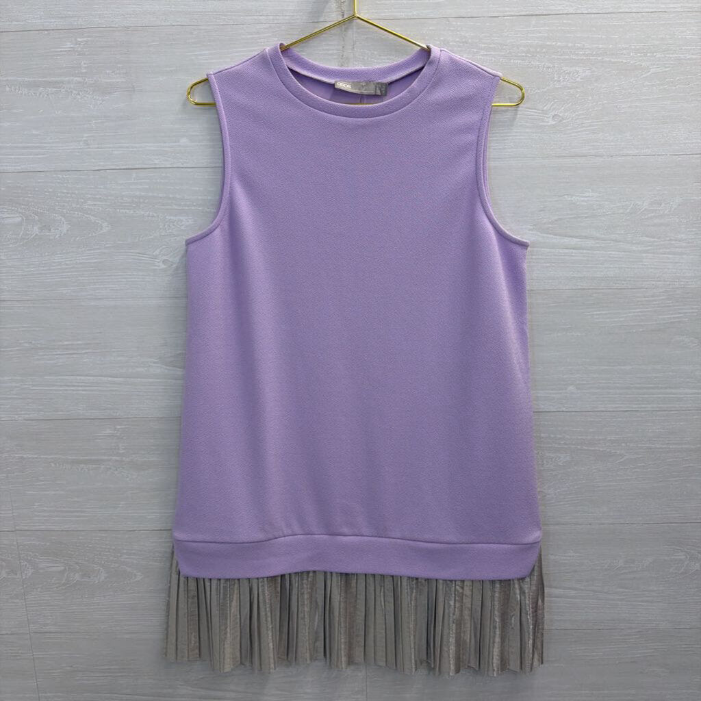 Asos Purple/ Silver Pleated Edge Sleeveless Top 8
