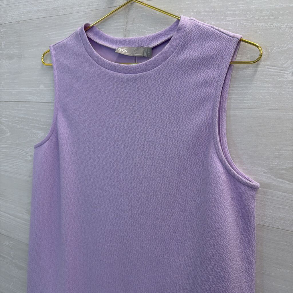 Asos Purple/ Silver Pleated Edge Sleeveless Top 8