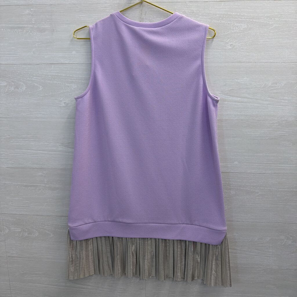 Asos Purple/ Silver Pleated Edge Sleeveless Top 8
