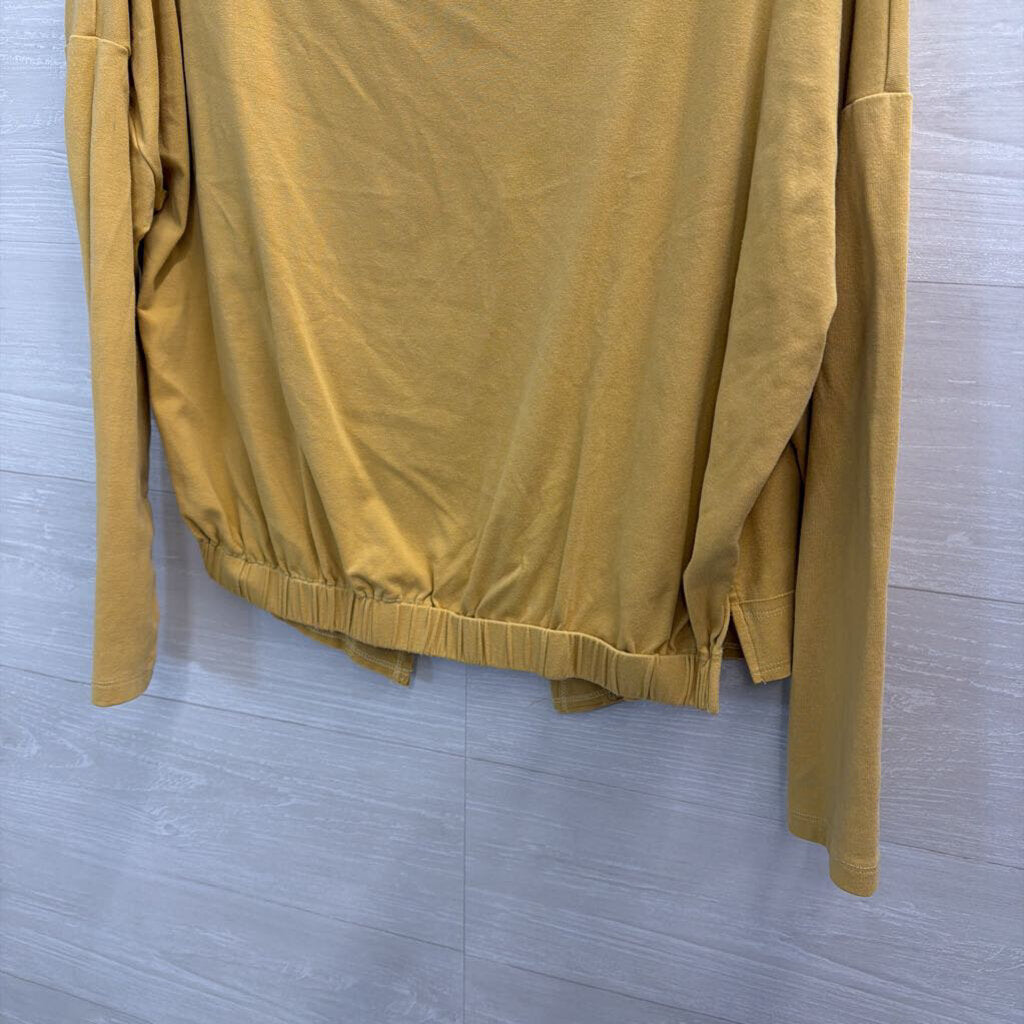 Easel Yellow Long Sleeve Open Back Top Small