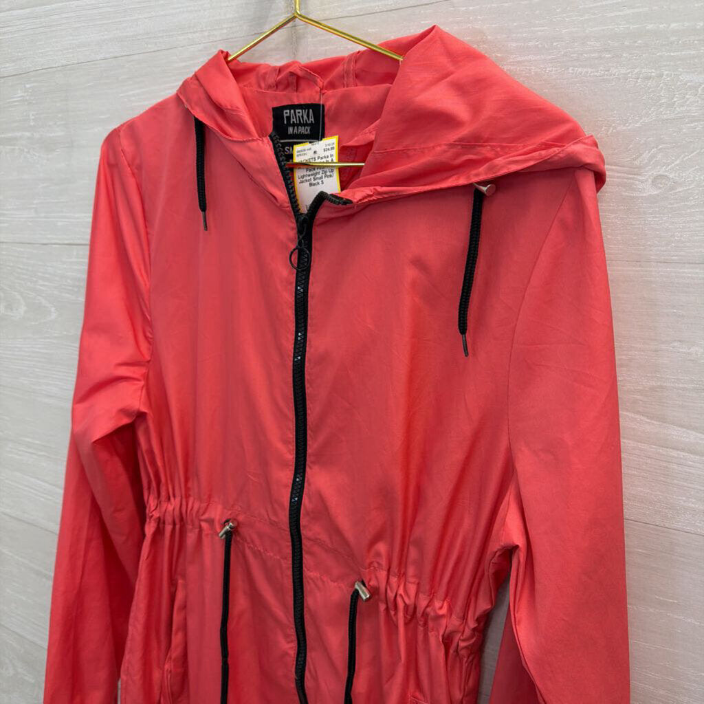Parka In A Pack Pink Lightweight Zip Up Jacket Small