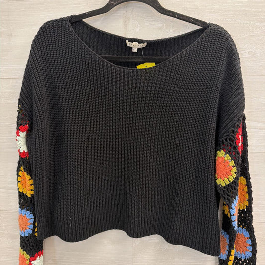 Baevely Black/ Multi Granny Square Long Sleeve Sweater Small