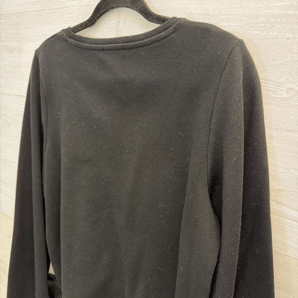 J Crew Black Long Tie Bell Sleeve Top Medium