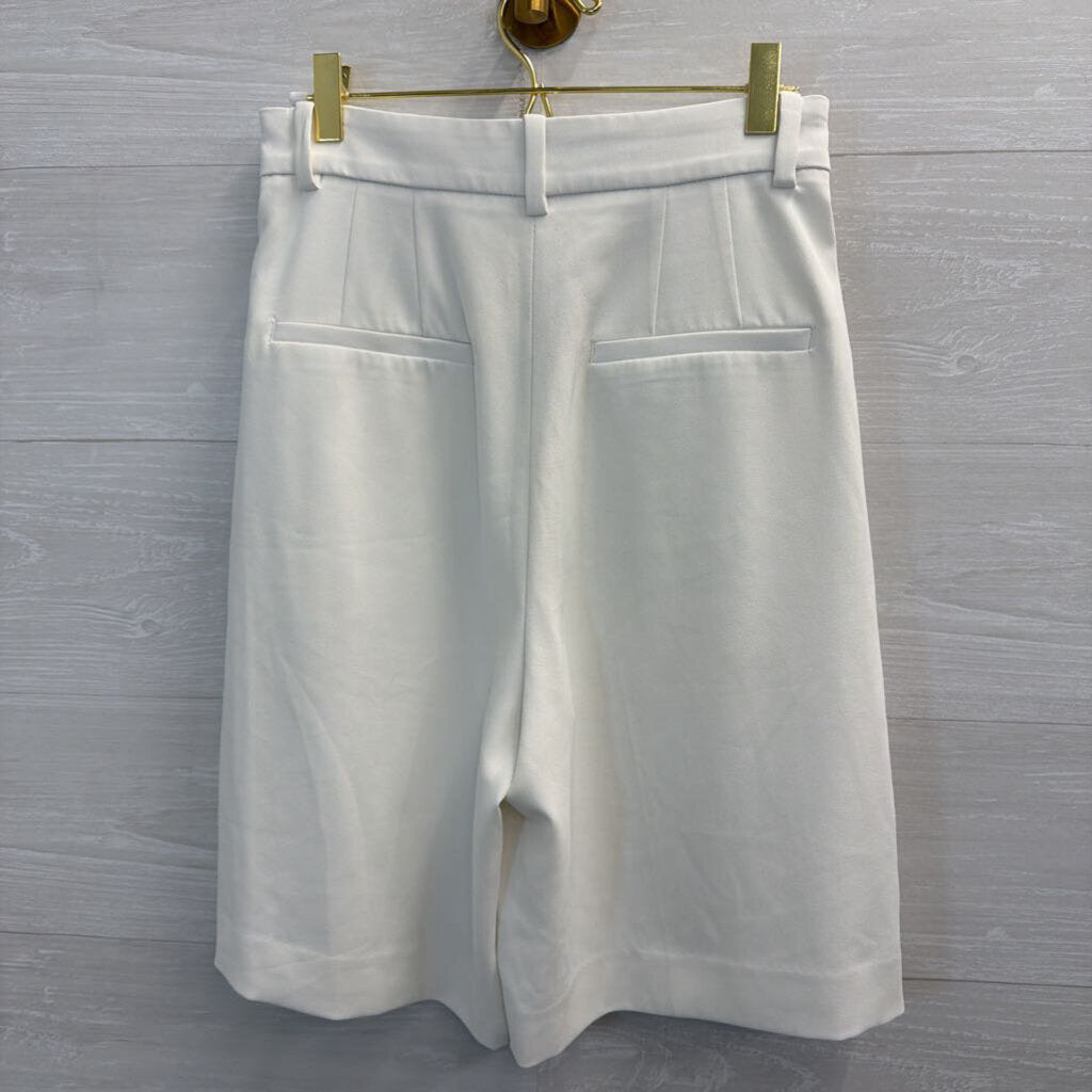 White Long Trouser Shorts 4