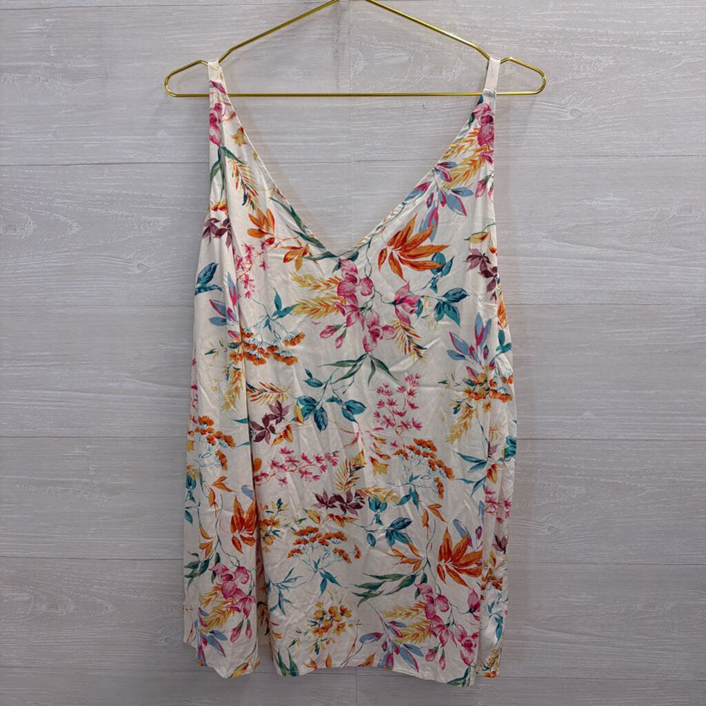Torrid White/ Multi Floral Print Tank Top 3