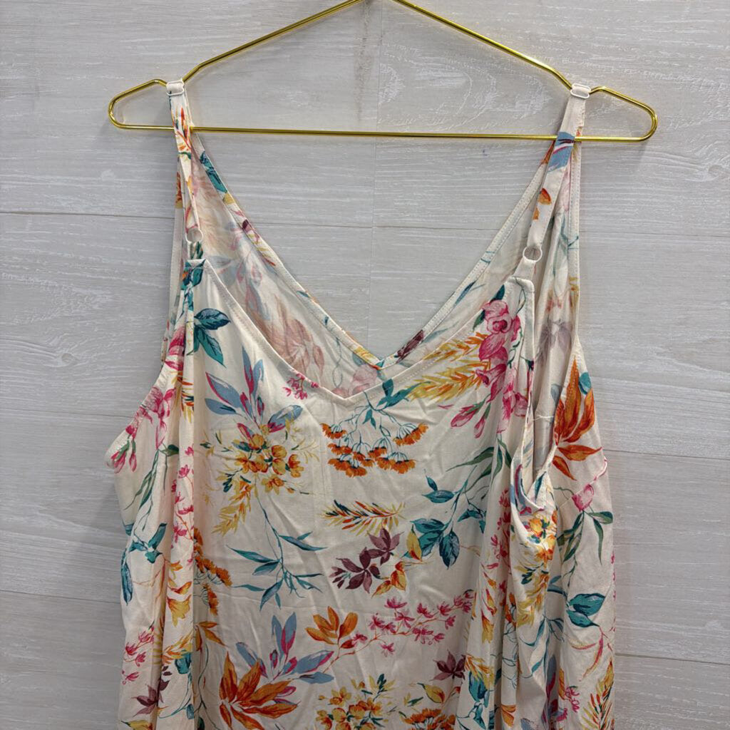 Torrid White/ Multi Floral Print Tank Top 3