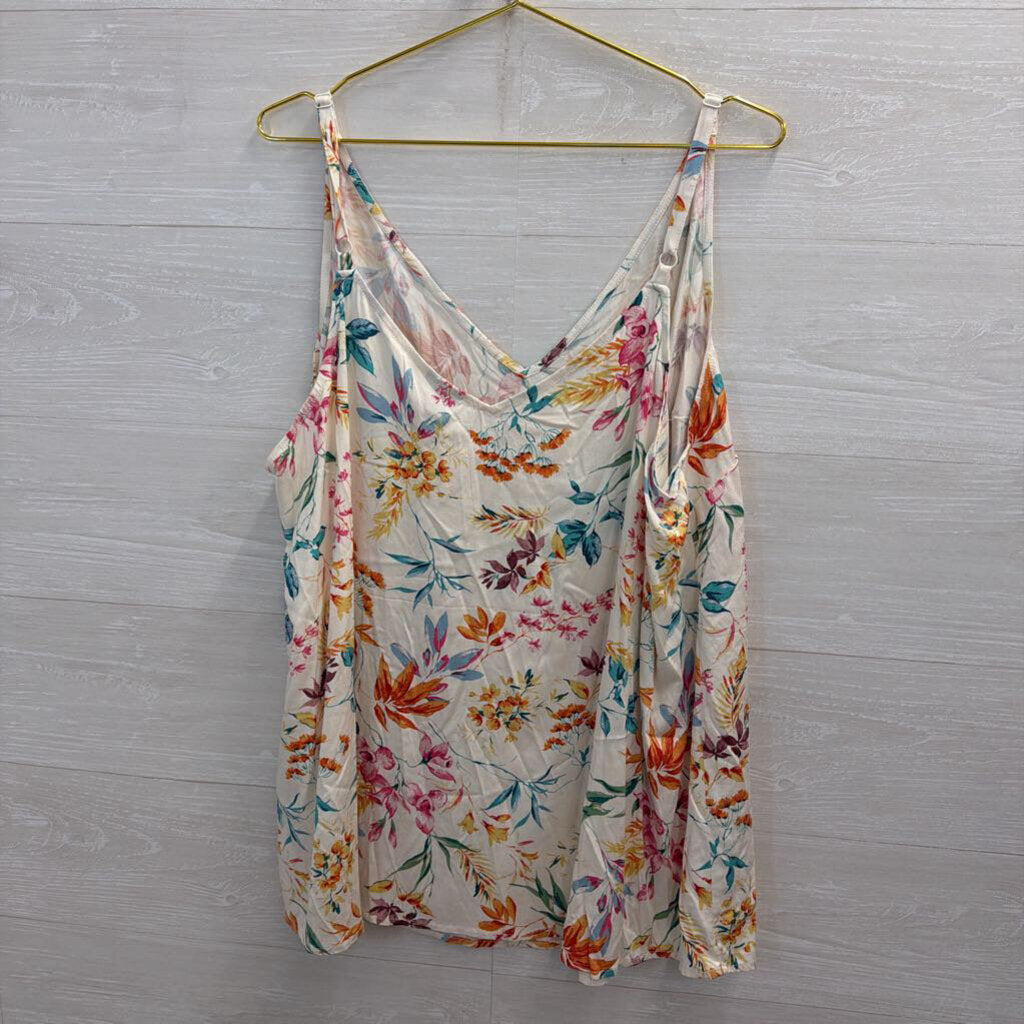 Torrid White/ Multi Floral Print Tank Top 3