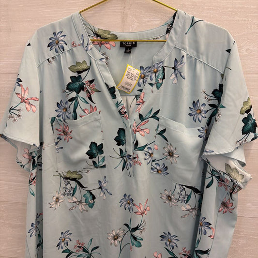 Torrid Blue/ Multi Print Short Sleeve Top 3