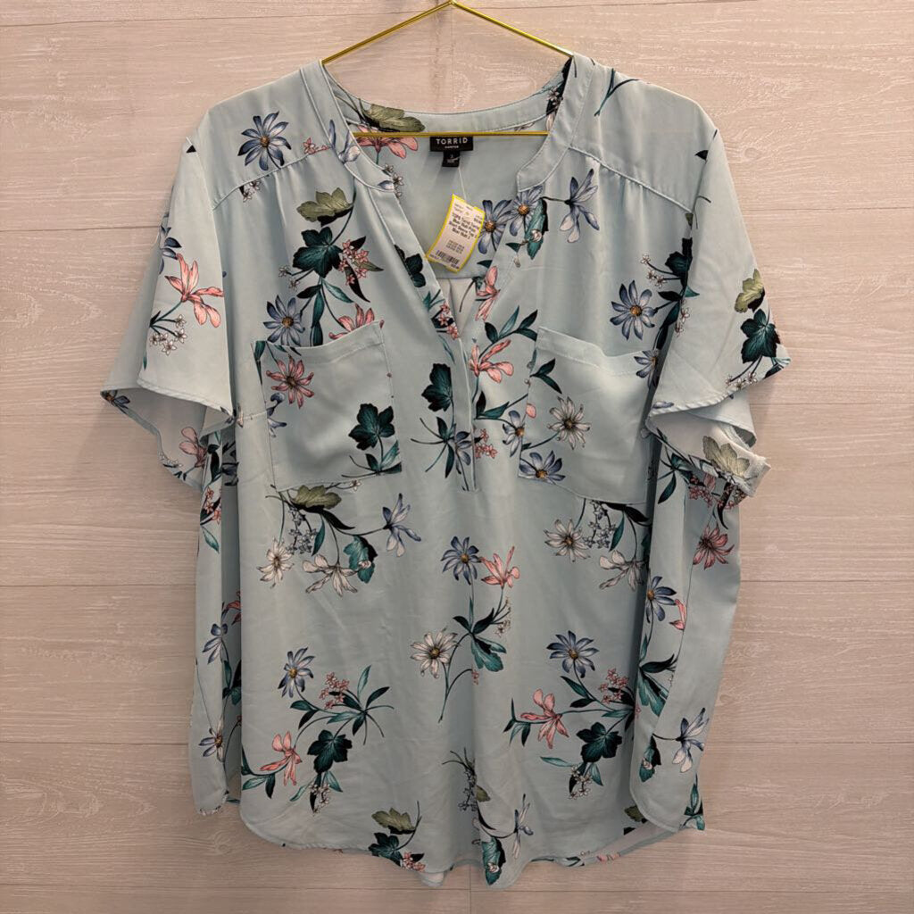Torrid Blue/ Multi Print Short Sleeve Top 3