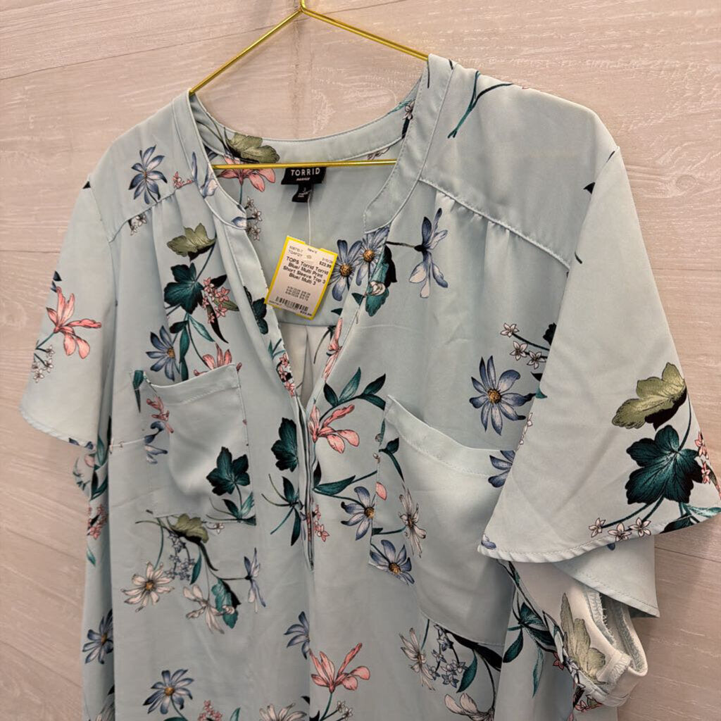 Torrid Blue/ Multi Print Short Sleeve Top 3