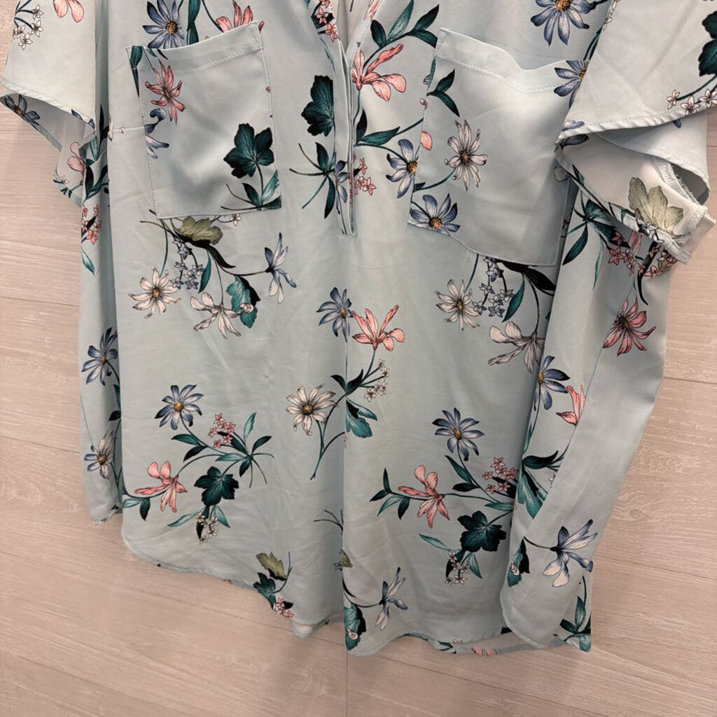 Torrid Blue/ Multi Print Short Sleeve Top 3