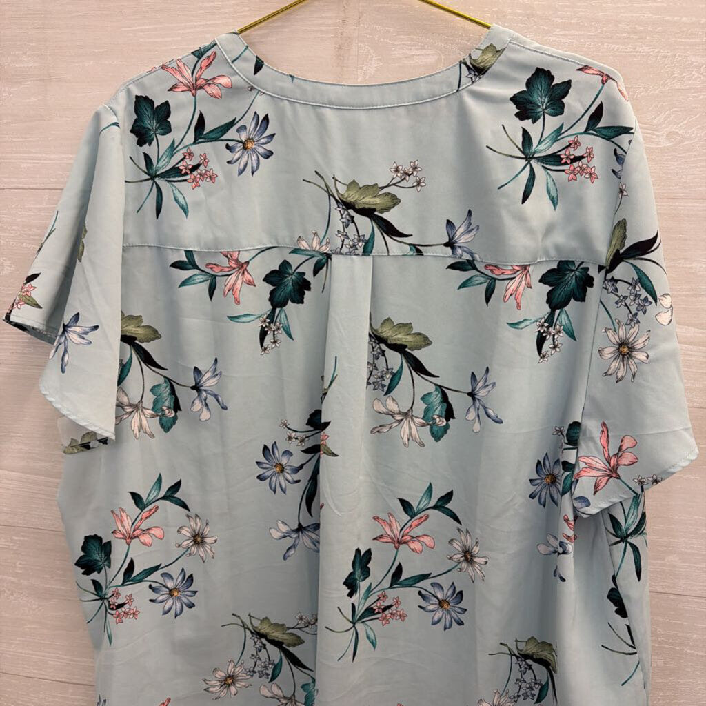 Torrid Blue/ Multi Print Short Sleeve Top 3