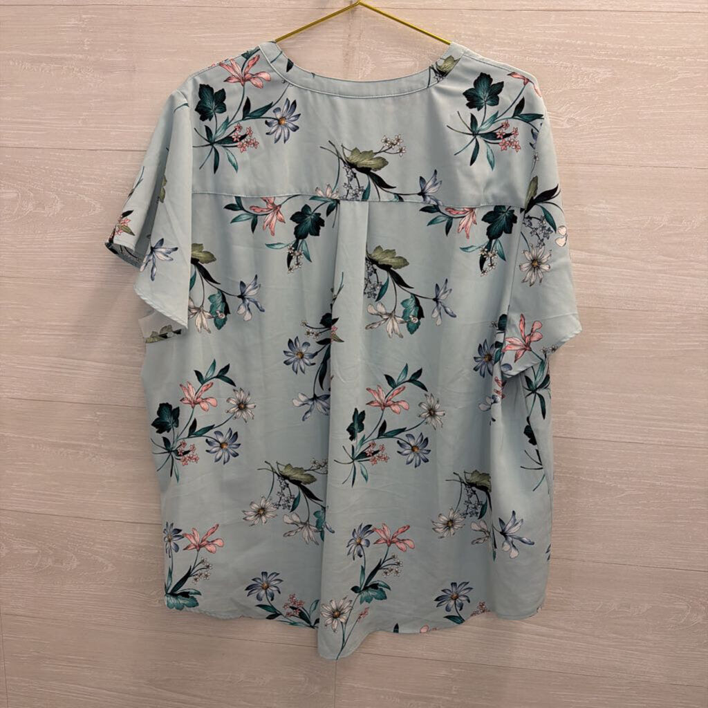 Torrid Blue/ Multi Print Short Sleeve Top 3