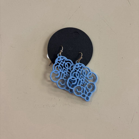 Blue Filigree Drop Earrings