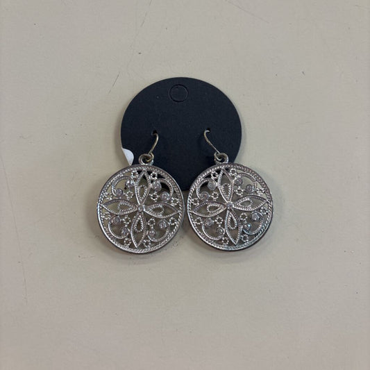 Silver Round Drop Earrings