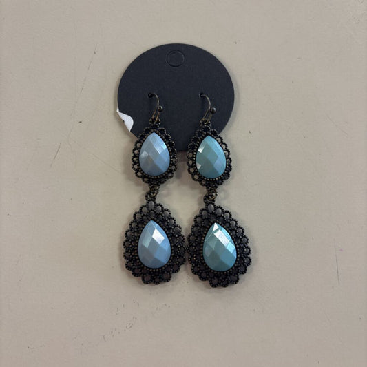 Bronze/ Blue Stone Drop Earrings