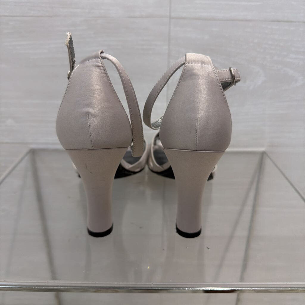 Reaction Silver Embellished Strappy Heels 7.5
